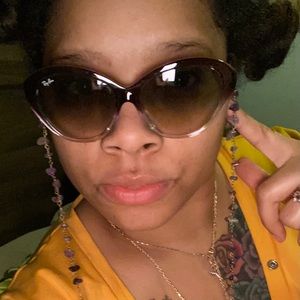 Ray-ban Sunglasses w/Custom Genuine Amethyst Stone Crystal Strap